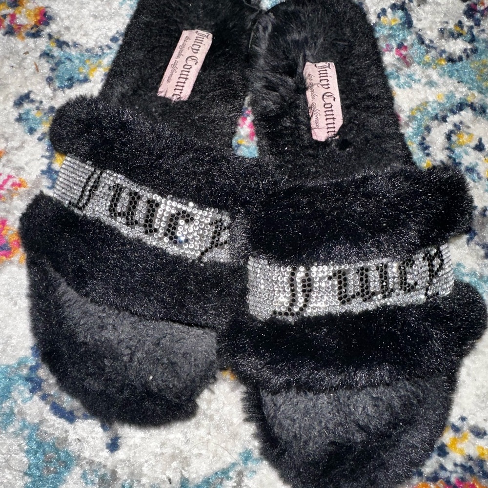 Black & Reinstone Juicy Couture Slippers